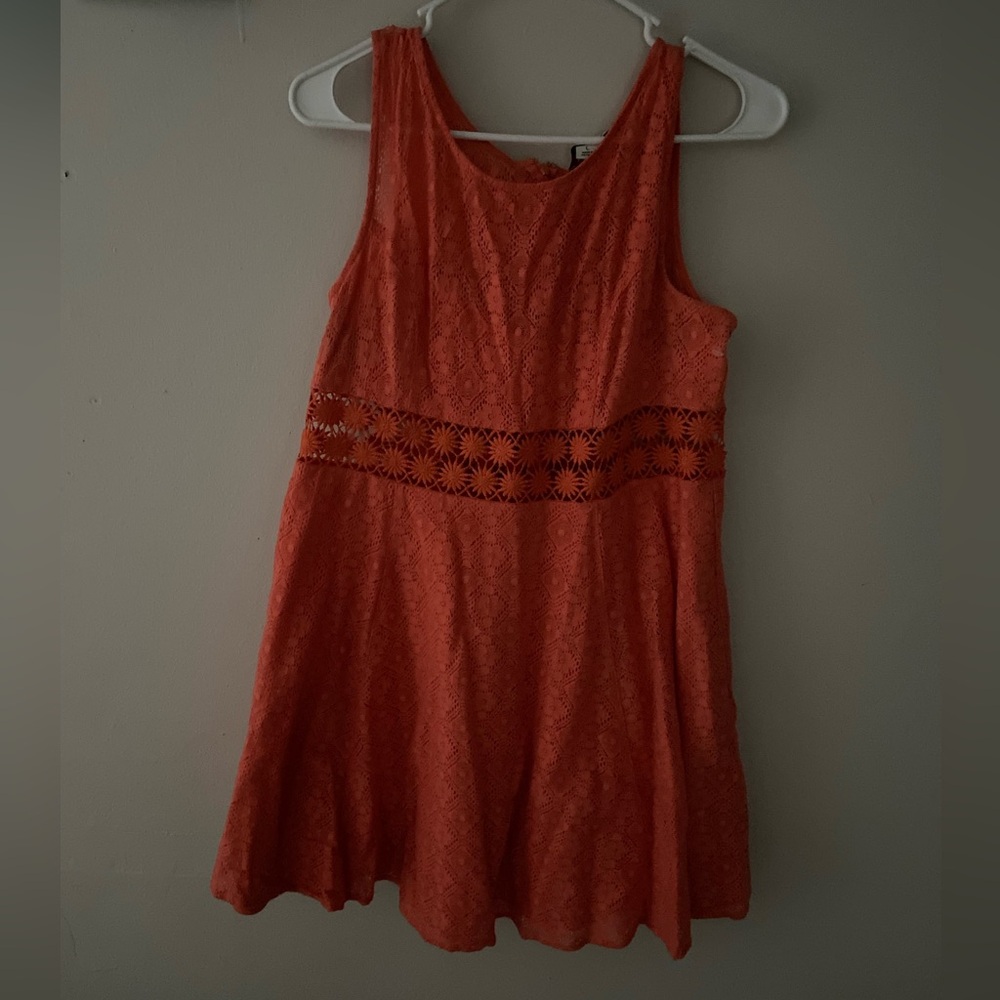 Elegant Orange Lace Dress